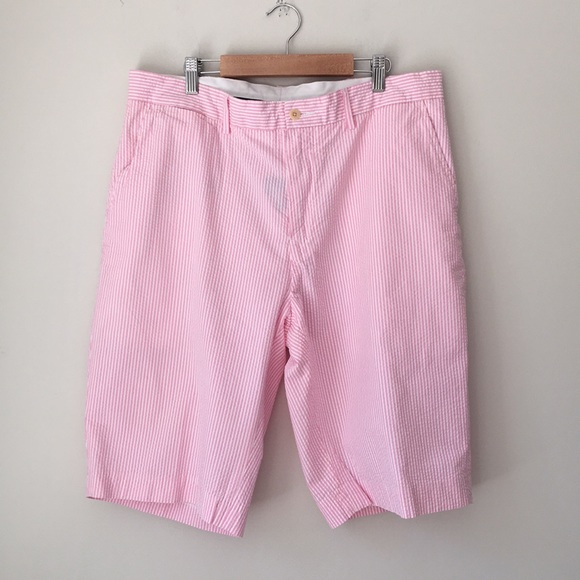 Polo Ralph Lauren Pink Seersucker Cotton Shorts